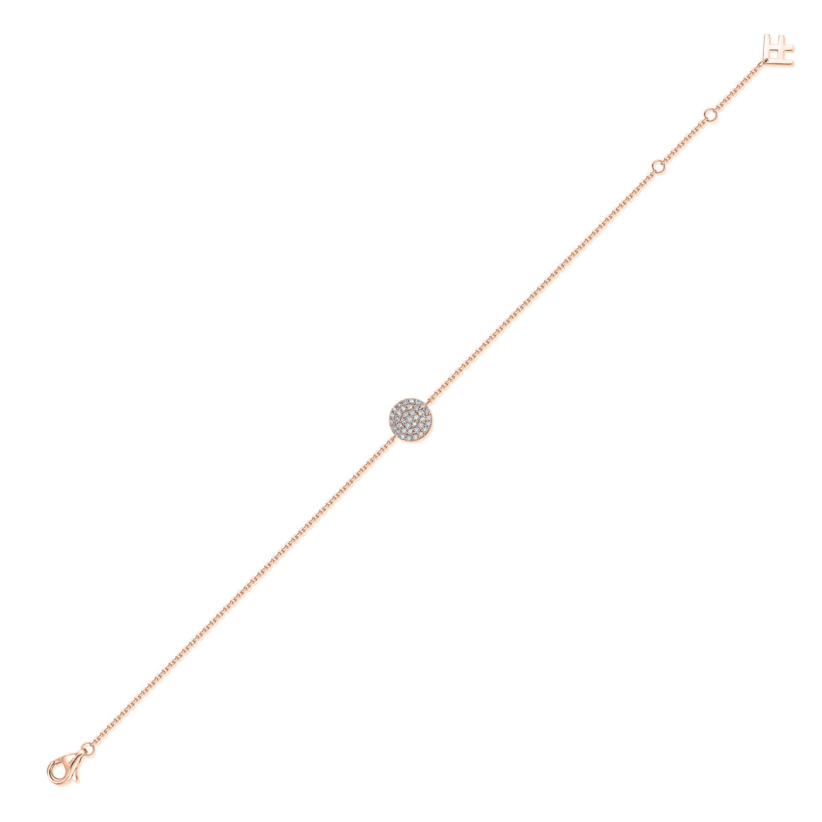 Pavé Round Natural Diamond Bracelet in 18K Rose Gold CK174780