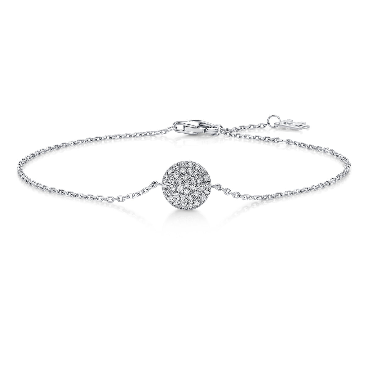 Pavé Round Natural Diamond Bracelet in 18K White Gold CK174795