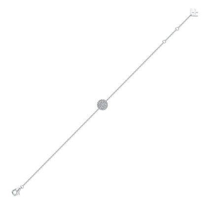 Pavé Round Natural Diamond Bracelet in 18K White Gold CK174795