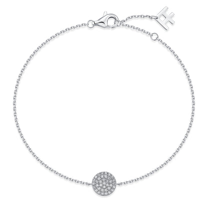 Pavé Round Natural Diamond Bracelet in 18K White Gold CK174796