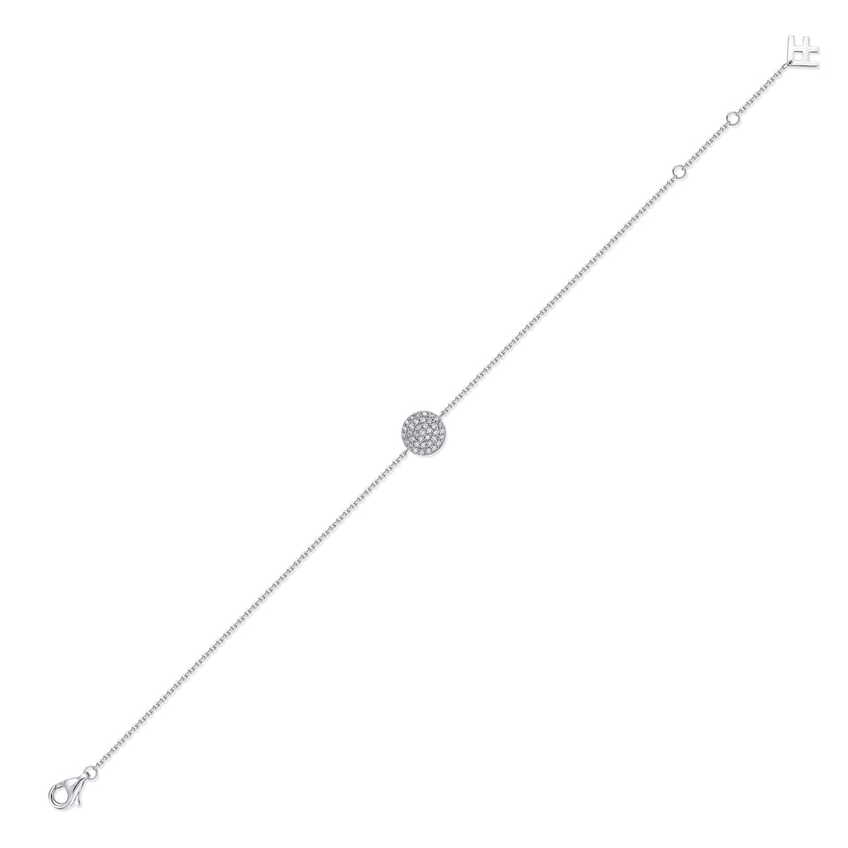 Pavé Round Natural Diamond Bracelet in 18K White Gold CK174796