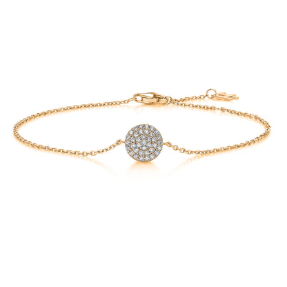 Pavé Round Natural Diamond Bracelet in 18K Yellow Gold CK174809