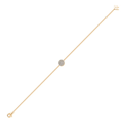 Pavé Round Natural Diamond Bracelet in 18K Yellow Gold CK174809