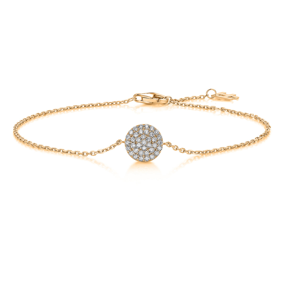 Pavé Round Natural Diamond Bracelet in 18K Yellow Gold CK174810