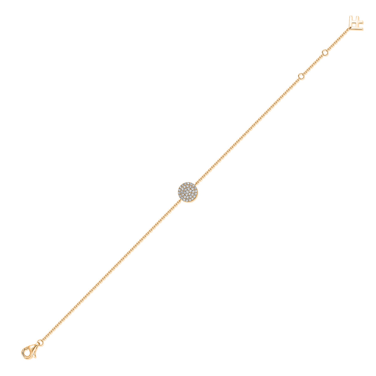 Pavé Round Natural Diamond Bracelet in 18K Yellow Gold CK174810