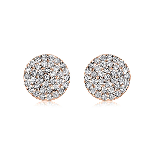 Pavé Round Natural Diamond Earrings in 18K Rose Gold CK174744
