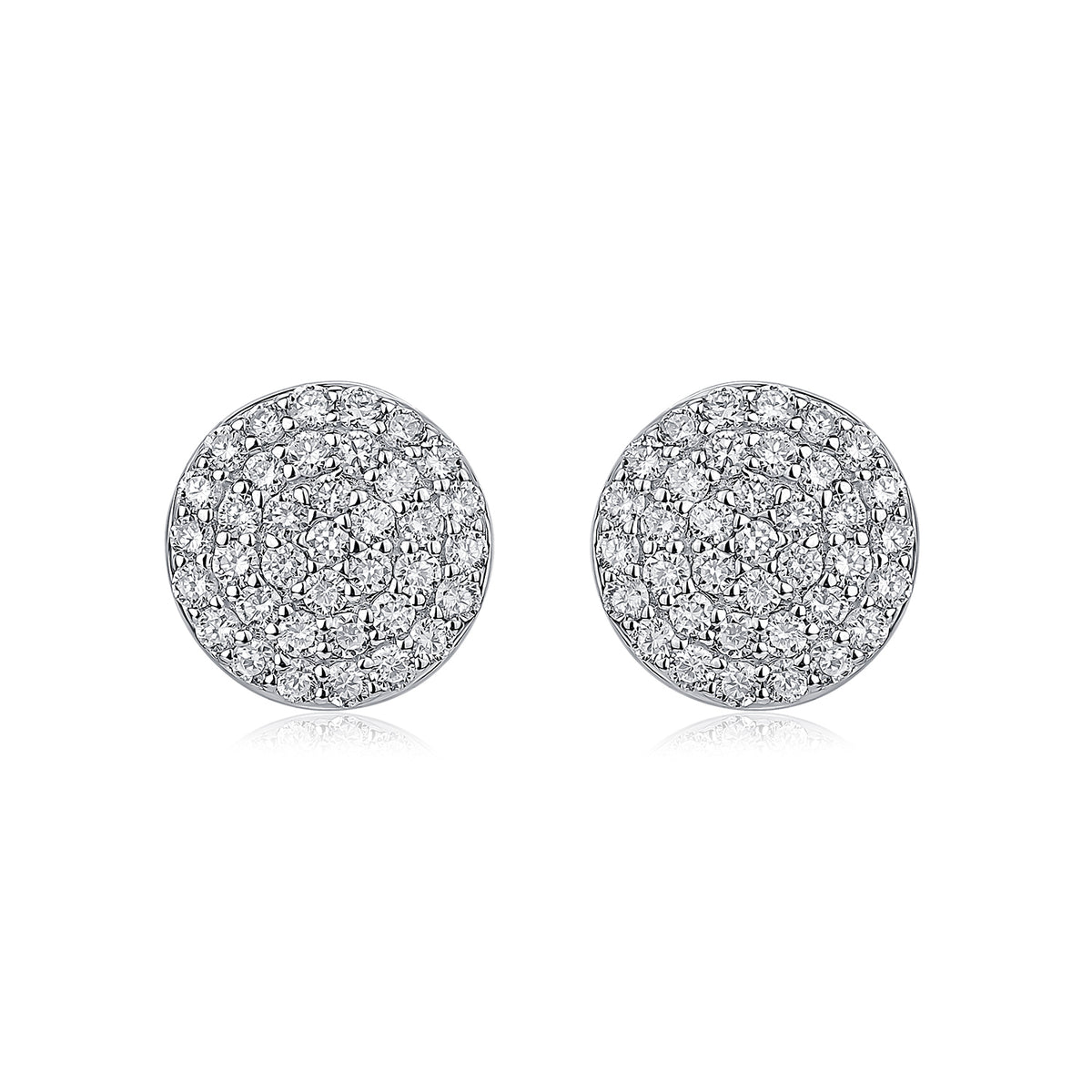 Pavé Round Natural Diamond Earrings in 18K White Gold CK174747