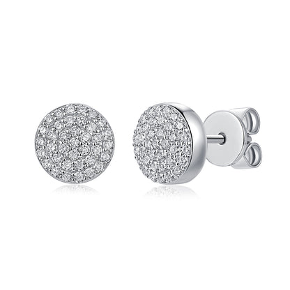 Pavé Round Natural Diamond Earrings in 18K White Gold CK174747