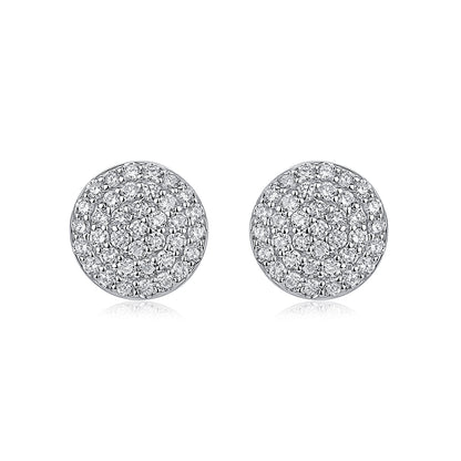 Pavé Round Natural Diamond Earrings in 18K White Gold CK174748