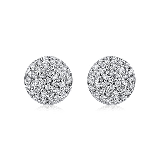 Pavé Round Natural Diamond Earrings in 18K White Gold CK174748