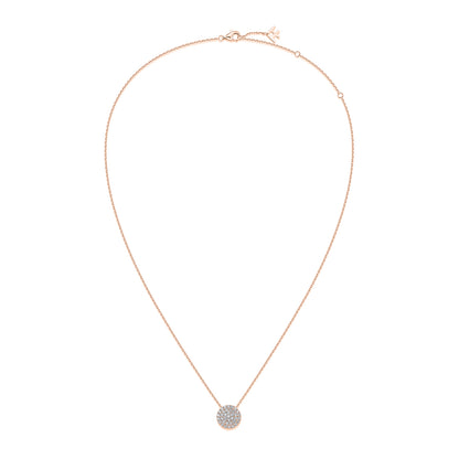 Pavé Round Natural Diamond Necklace in 18K Rose Gold CK174836