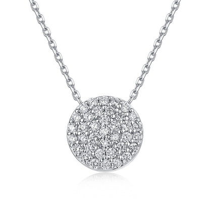 Pavé Round Natural Diamond Necklace in 18K White Gold CK174859