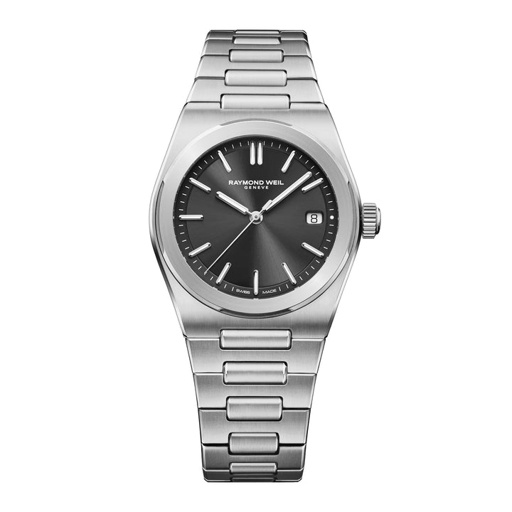 RAYMOND WEIL A.R.T. MEN'S AUTO GRAPHITE DIAL STAINLESS STEEL BRACELET WATCH 38 MM
