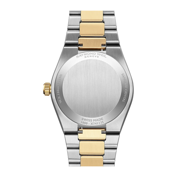 RAYMOND WEIL A.R.T. MEN'S AUTOMATIC GRAPHITE DIAL TWO-TONE STAINLESS STEEL BRACELET WATCH 38 MM
