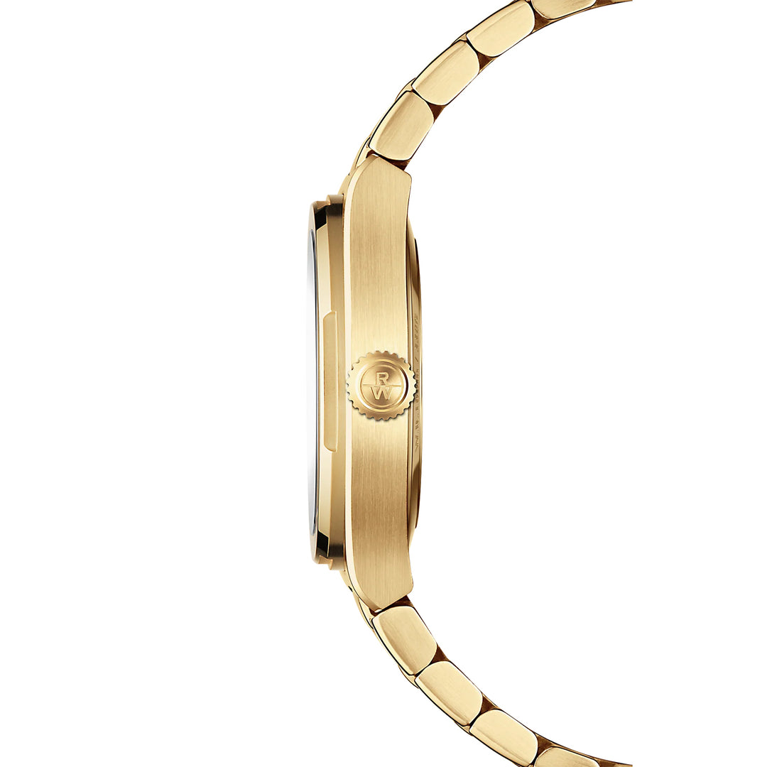 RAYMOND WEIL A.R.T. MOTHER-OF-PEARL DIAL INTEGRATED BRACELET STAINLESS STEEL WITH YELLOW GOLD PVD QUARTZ WATCH 30 MM