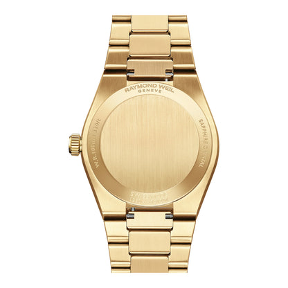 RAYMOND WEIL A.R.T. MOTHER-OF-PEARL DIAL INTEGRATED BRACELET STAINLESS STEEL WITH YELLOW GOLD PVD QUARTZ WATCH 30 MM