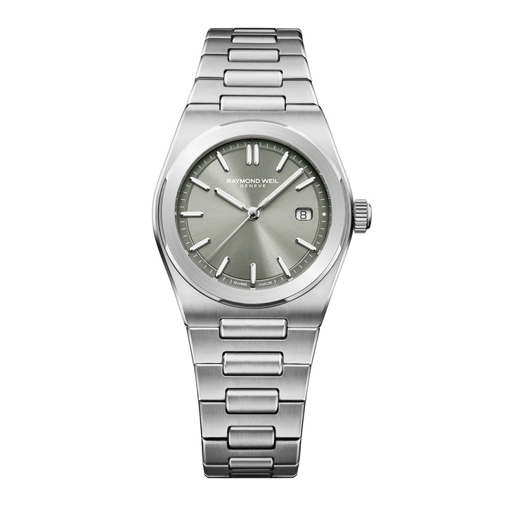 RAYMOND WEIL A.R.T. SAGE GREEN DIAL INTEGRATED STAINLESS STEEL BRACELET QUARTZ WATCH 30 MM