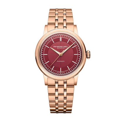 Raymond Weil Millesime Stainless Steel Case Wine-Coloured Sector Dial Automatic Watch