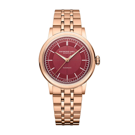 Raymond Weil Millesime Stainless Steel Case Wine-Coloured Sector Dial Automatic Watch