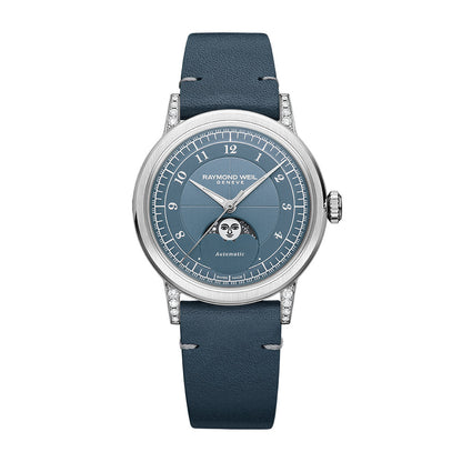 Raymond Weil Millesime Stainless Steel Dmnd Case Diamond Denim Blue Dial Automatic Watch - 2145SCS05511