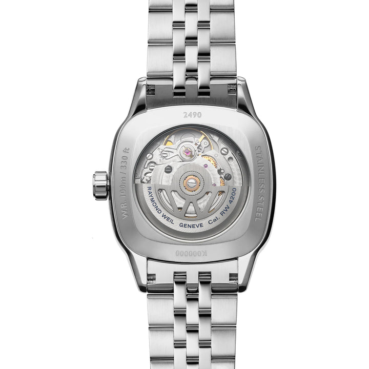 RAYMOND WEIL FREELANCER LADIES AUTOMATIC ICE BLUE DIAL BRACELET CUSHION SHAPE WATCH