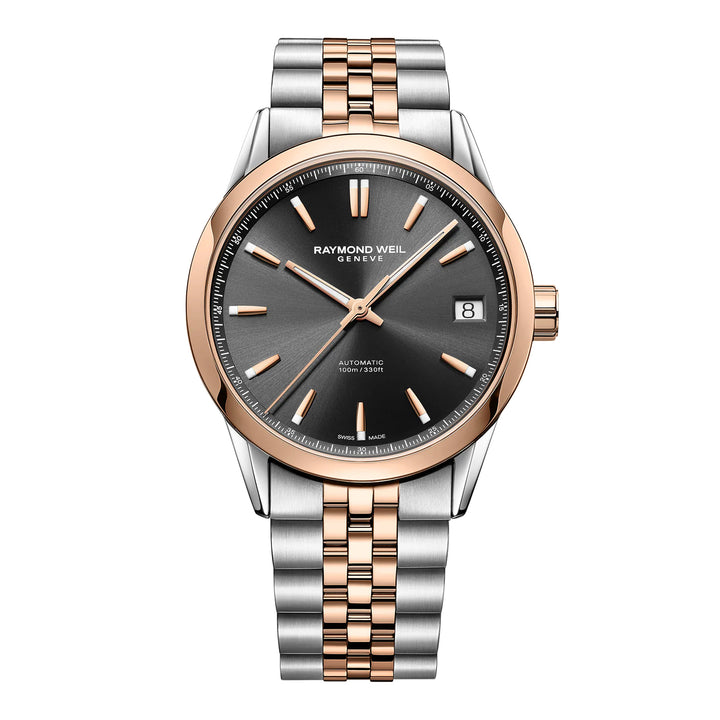Raymond Weil Freelancer Men's Automatic Classic Two-Tone Black Dial Date Watch 40 mm