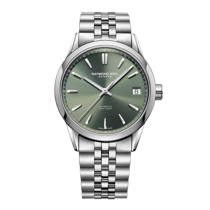 Raymond Weil Freelancer Men's Automatic Green Dial Stainless Steel Bracelet Watch 40 mm