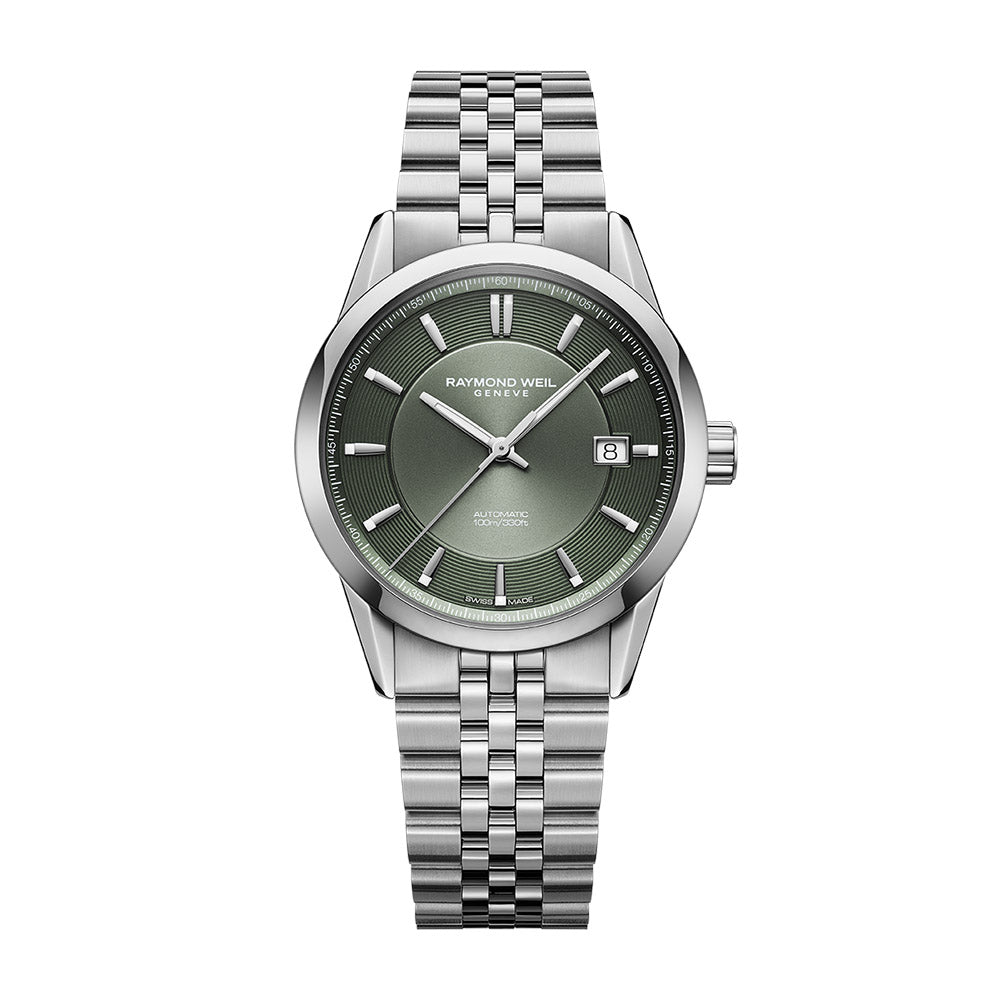 Raymond Weil Freelancer Stainless Steel Case Olive Green Dial Automatic Watch