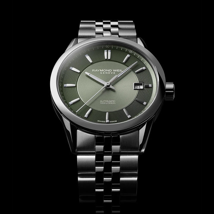 Raymond Weil Freelancer Stainless Steel Case Olive Green Dial Automatic Watch