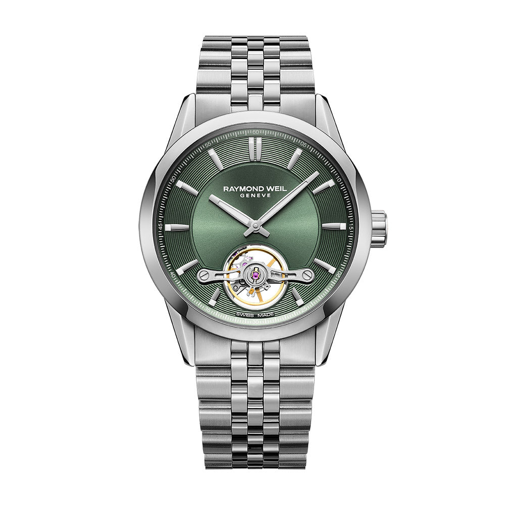 Raymond Weil Freelancer Stainless Steel Case Galvanic Green Dial Automatic Watch