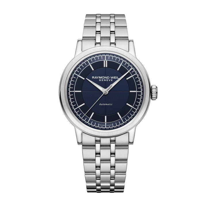 RAYMOND WEIL MILLESIME MEN'S AUTOMATIC BLUE SECTOR DIAL BRACELET WATCH