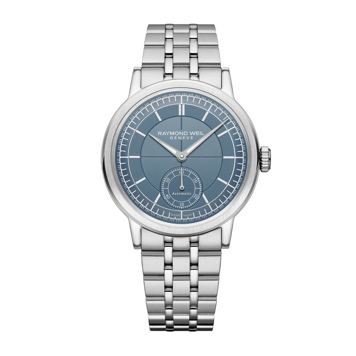 RAYMOND WEIL MILLESIME MEN'S AUTOMATIC SMALL SECONDS DENIM BLUE DIAL BRACELET WATCH