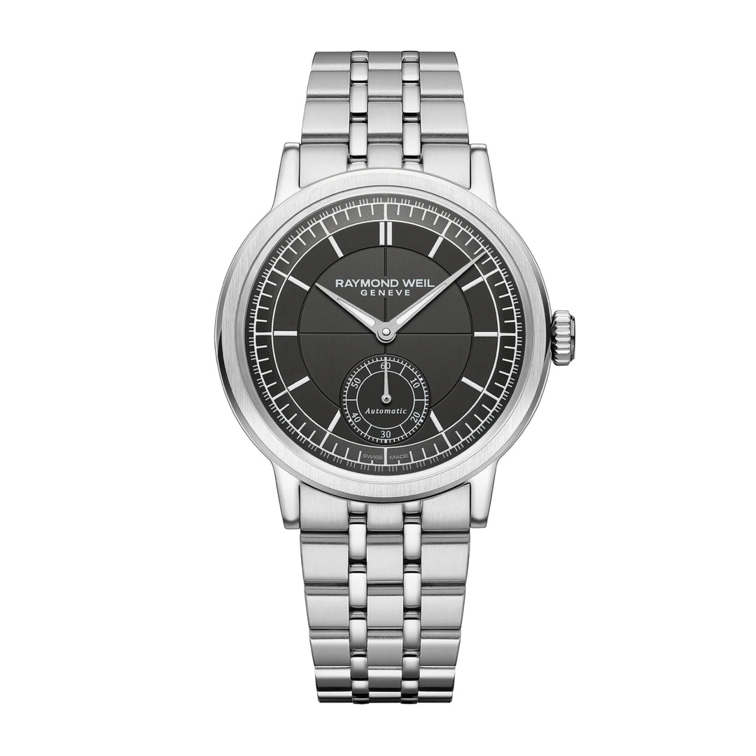 RAYMOND WEIL MILLESIME MEN'S AUTOMATIC SMALL SECONDS ANTHRACITE SECTOR DIAL BRACELET WATCH