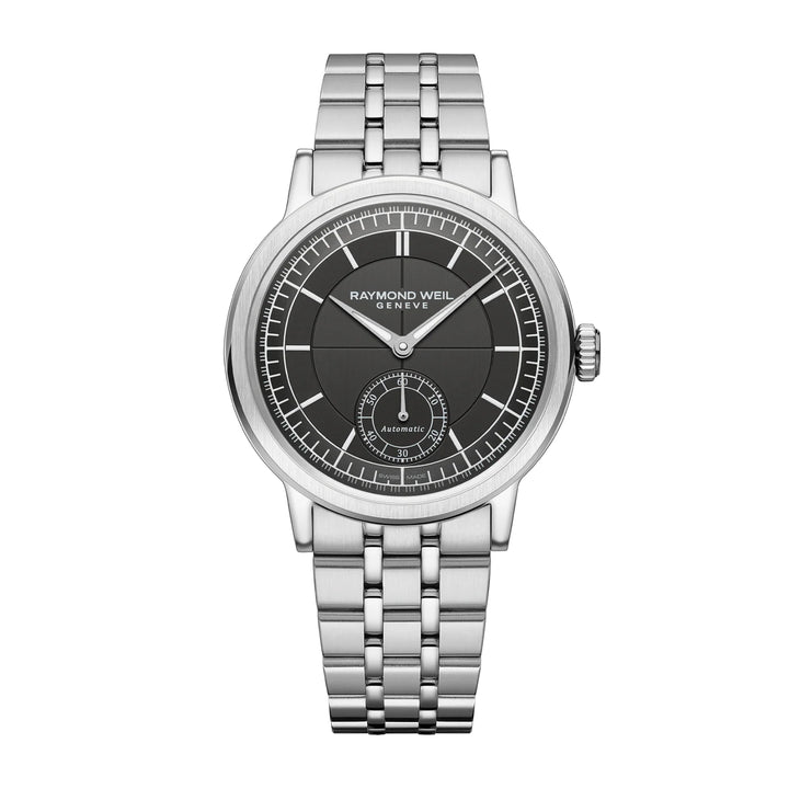 RAYMOND WEIL MILLESIME MEN'S AUTOMATIC SMALL SECONDS ANTHRACITE SECTOR DIAL BRACELET WATCH
