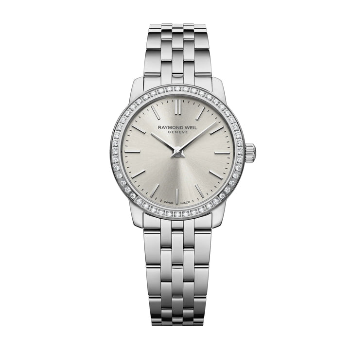RAYMOND WEIL TOCCATA LADIES CLASSIC DIAMOND STAINLESS STEEL OLD SILVER DIAL QUARTZ WATCH