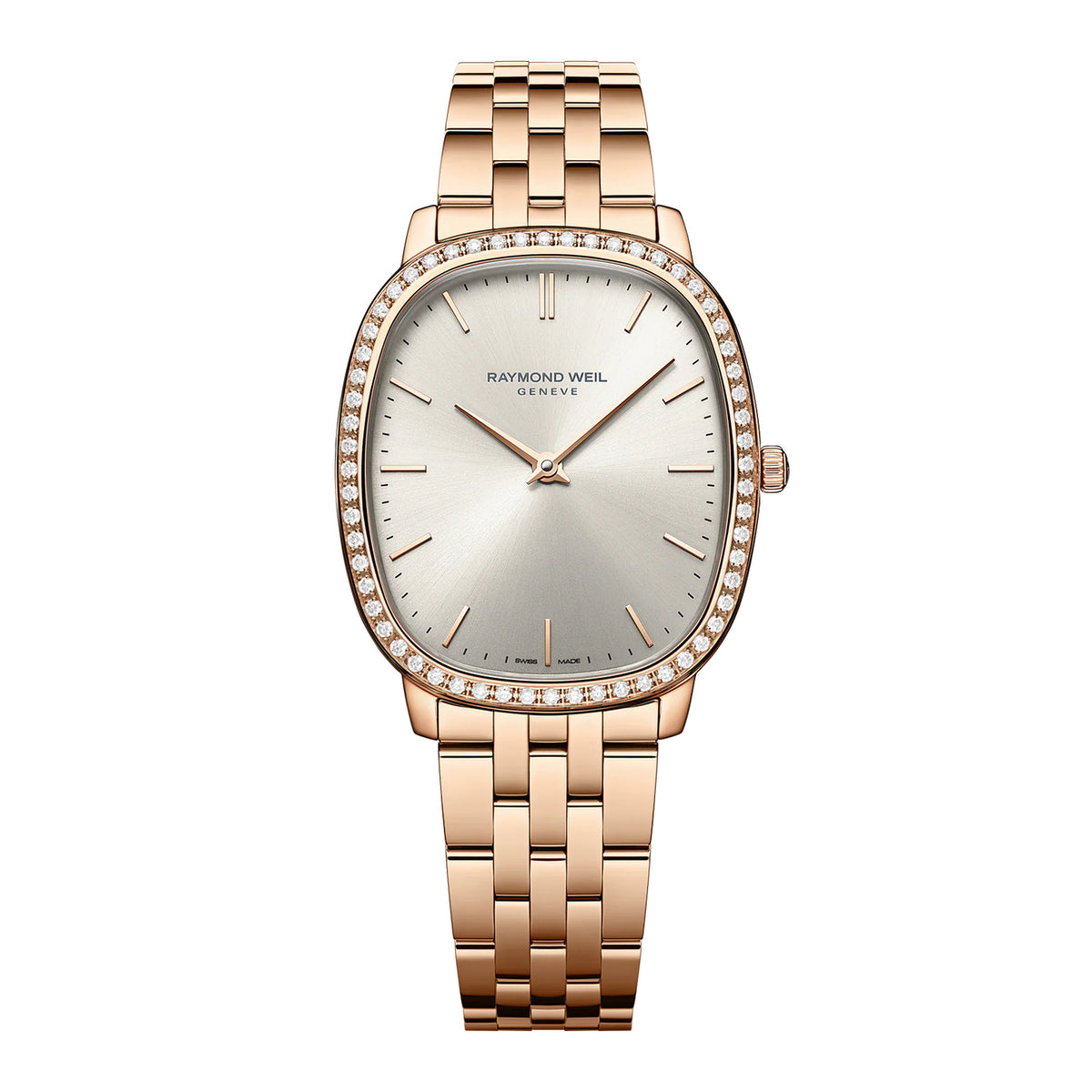 Raymond Weil Toccata Heritage Old Silver Dial Quartz Diamonds Bracelet Watch 31 x 36 mm