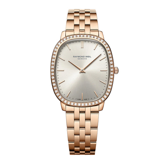 Raymond Weil Toccata Heritage Old Silver Dial Quartz Diamonds Bracelet Watch 31 x 36 mm
