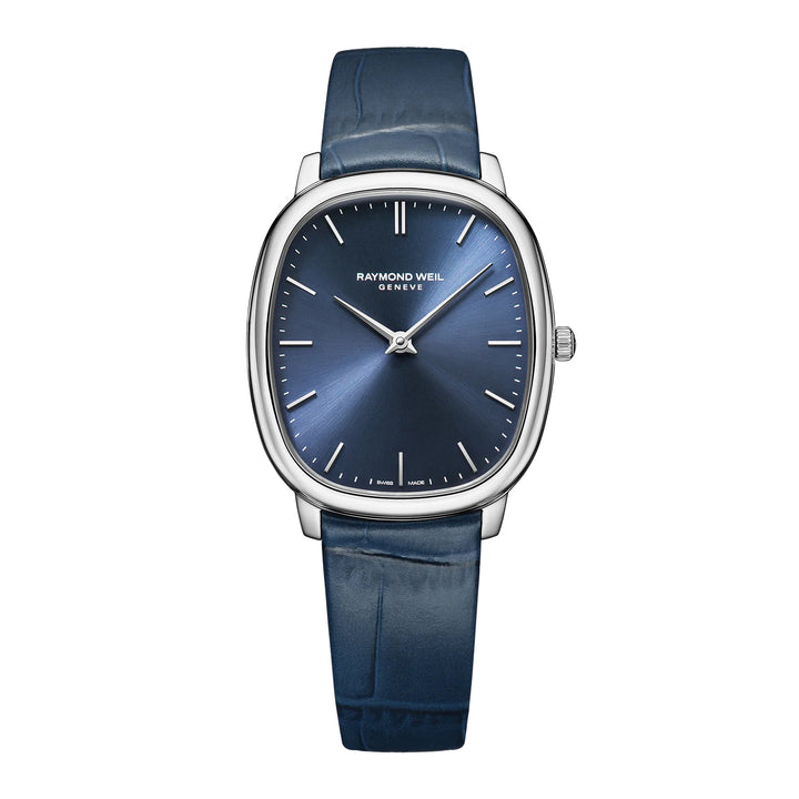 Raymond Weil Toccata Heritage Blue Dial Blue Leather Strap Quartz Watch 31 x 36 mm