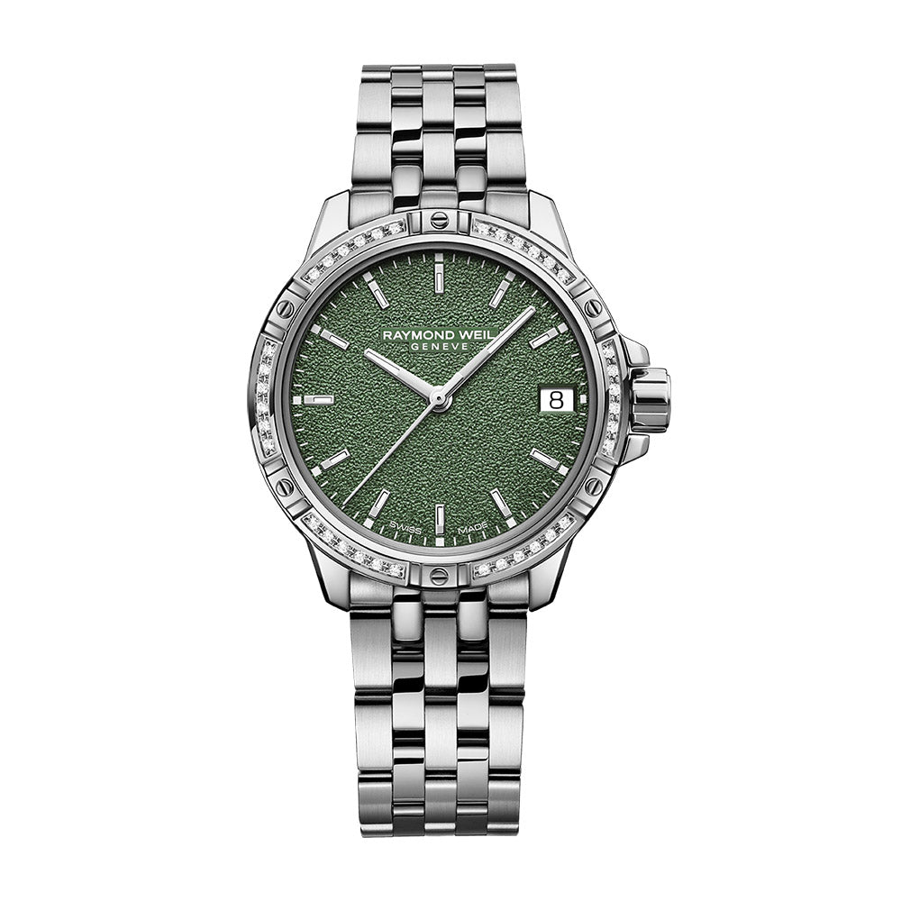 Raymond Weil Tango Stainless Steel Case Green Frosted Dial Quartz Watch