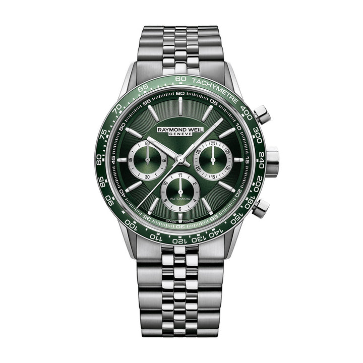 Raymond Weil Freelancer Stainless Steel Case Green Dial Automatic Watch