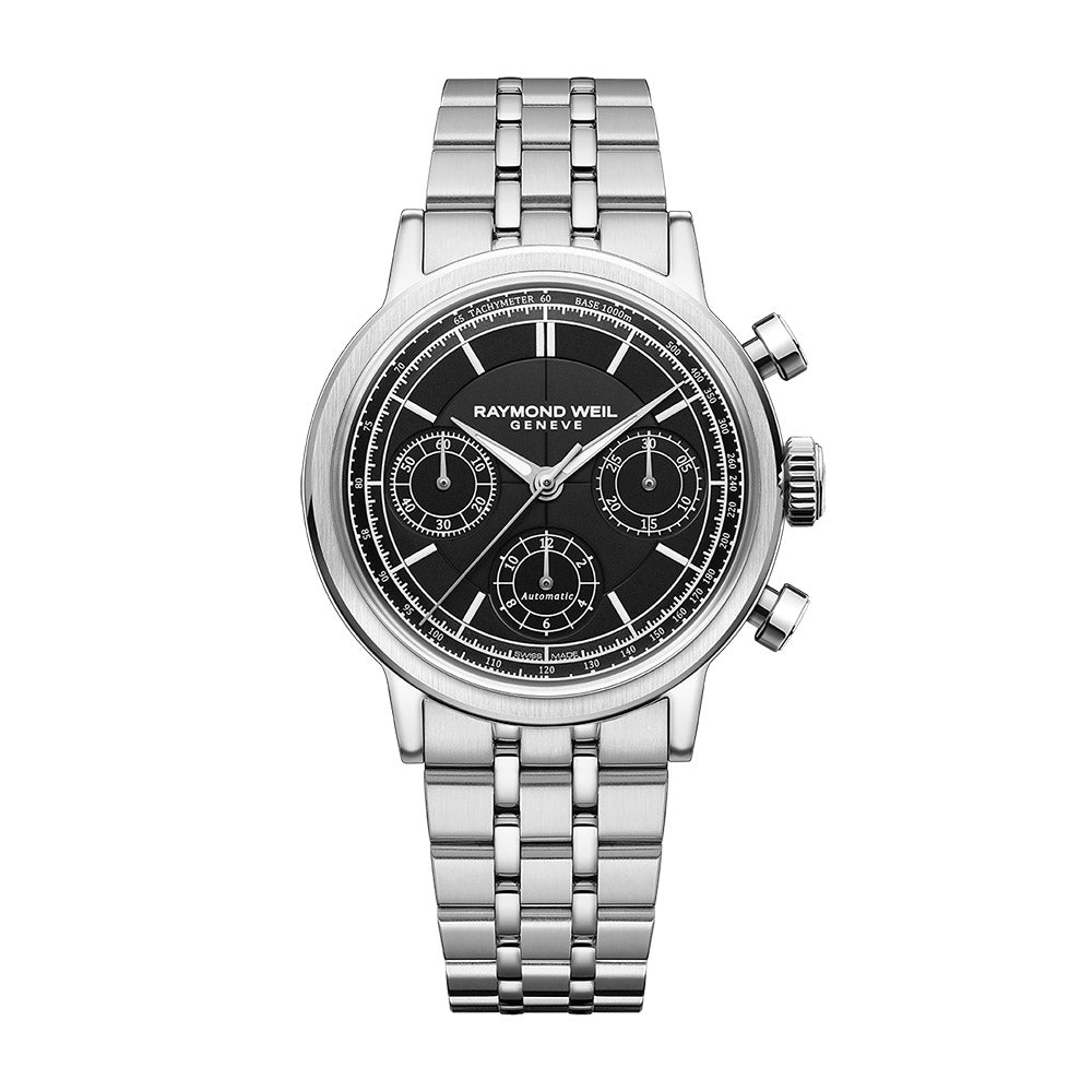 Raymond Weil Millesime Stainless Steel Case Black Sector Dial Automatic Watch