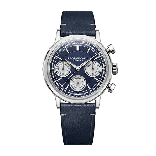 Raymond Weil Millesime Stainless Steel Case Blue Sector Dial Automatic Watch
