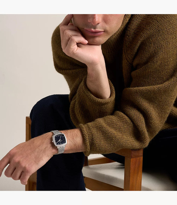Fossil Unisex Nick Jonas x Fossil Machine Luxe Aventurine Three-Hand Stainless Steel Watch