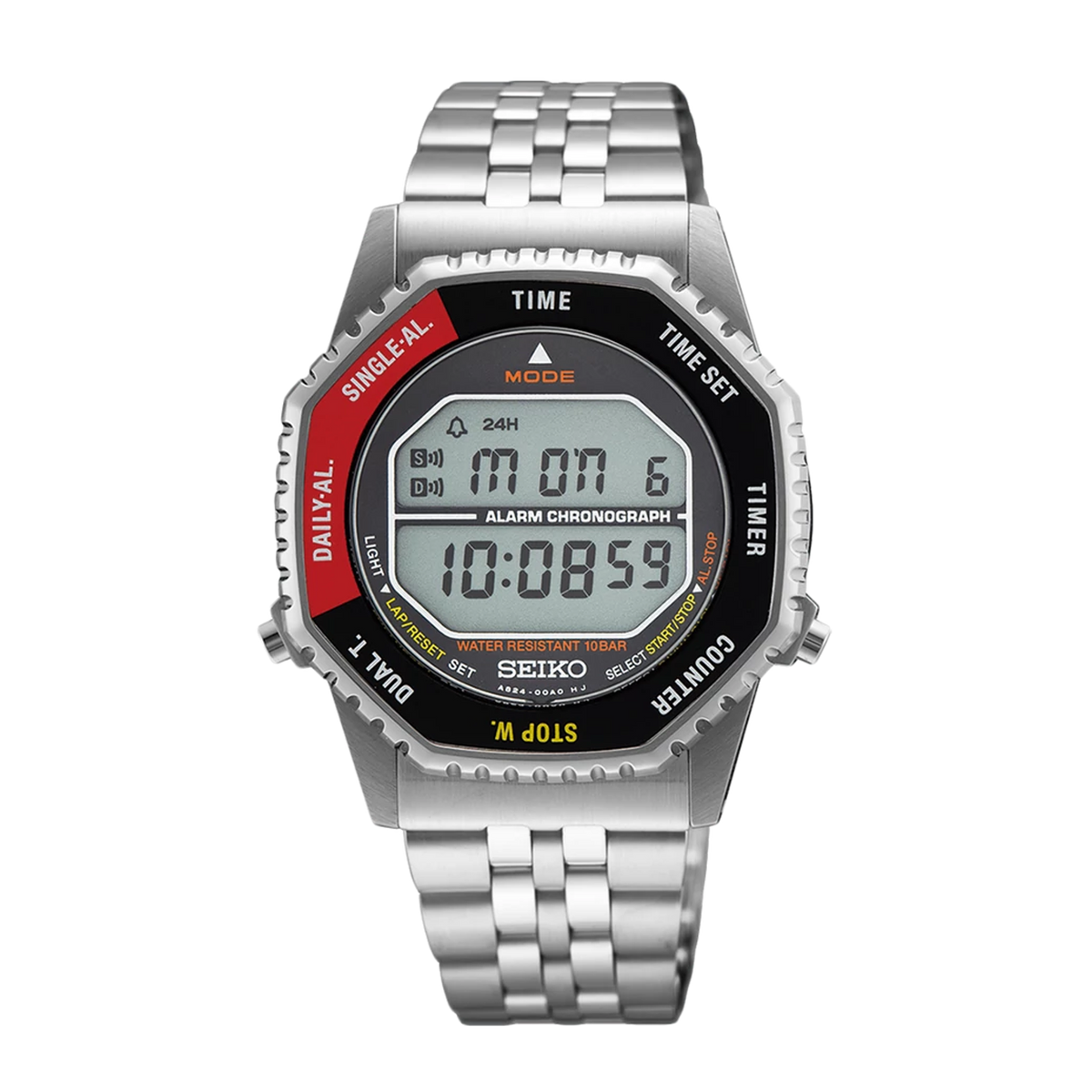 Seiko Rotocall Men's Quartz Red Bezel Watch - SMGG19P1