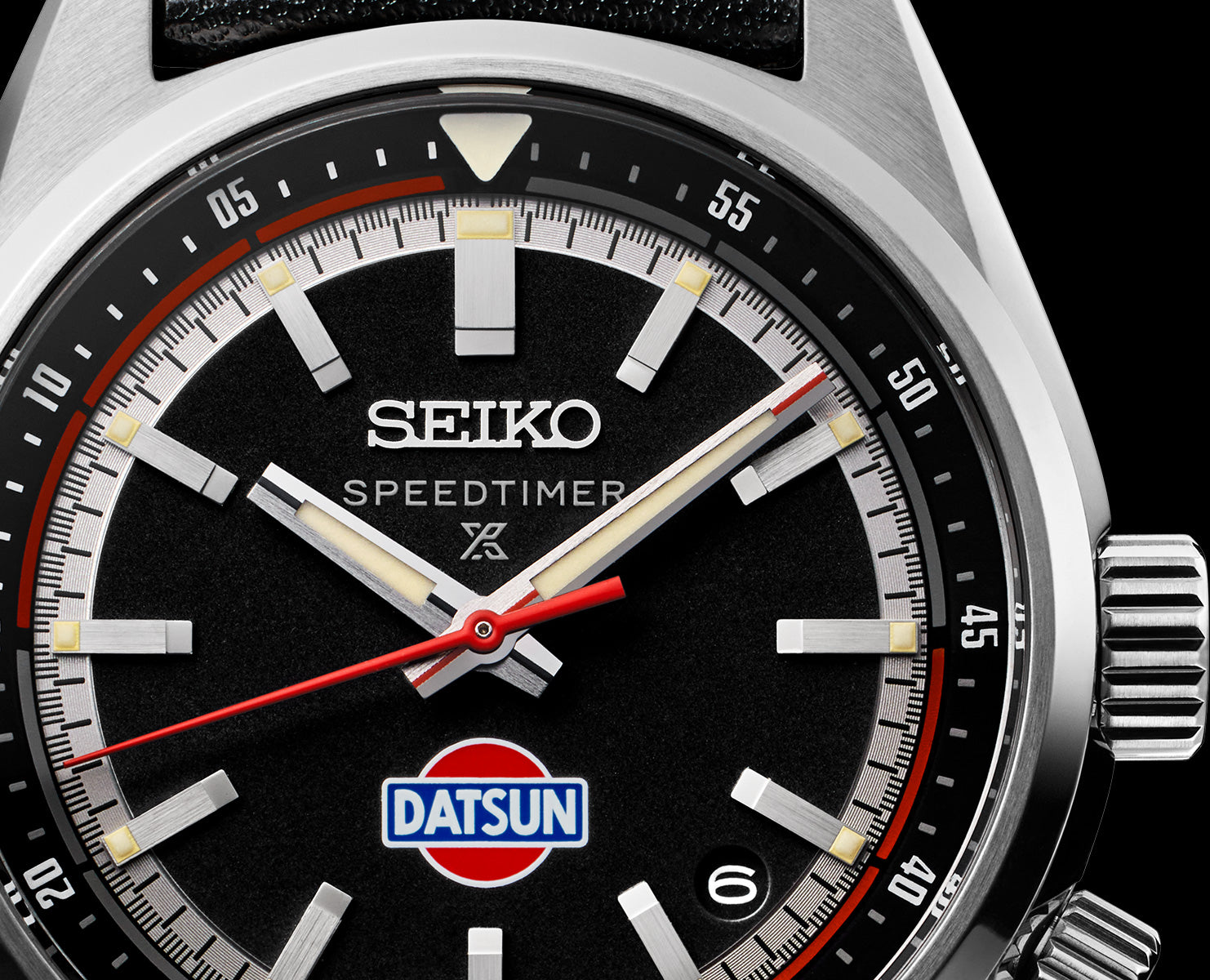 Dial close-up of Seiko Prospex Speedtimer