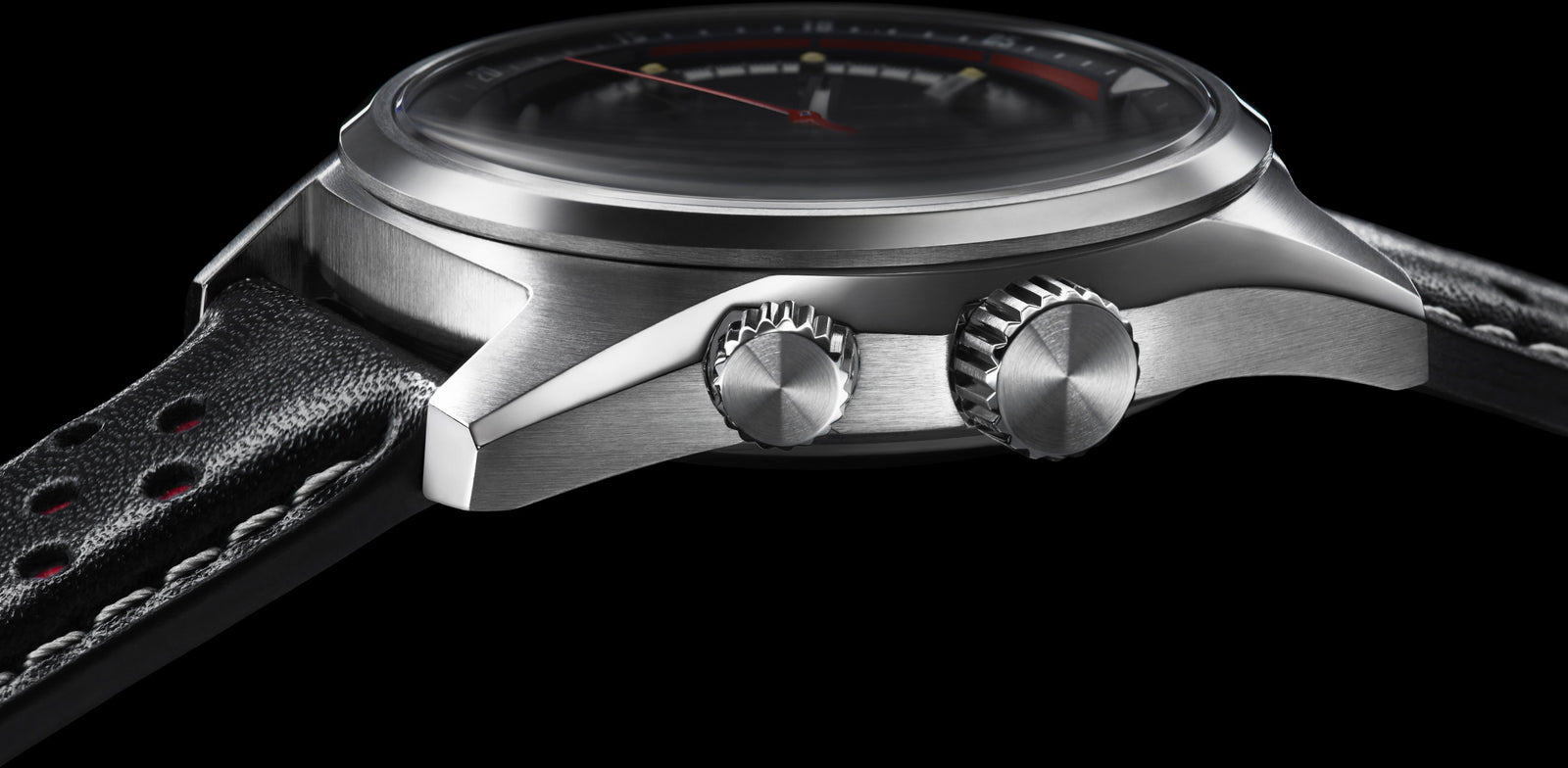 Case and strap detail of Seiko Prospex Speedtimer