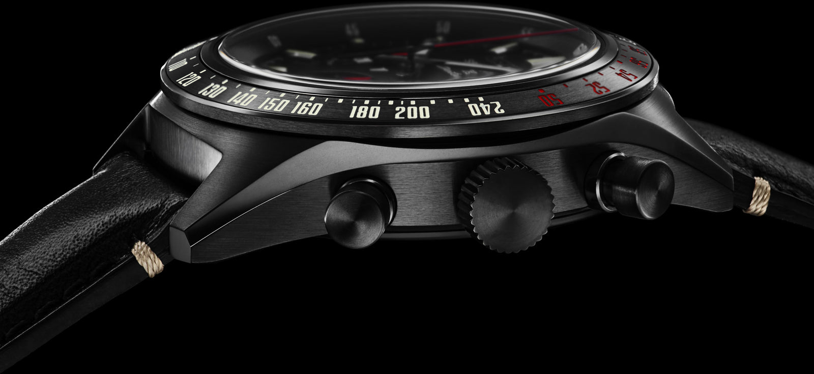 Case and strap detail of Seiko Prospex Speedtimer