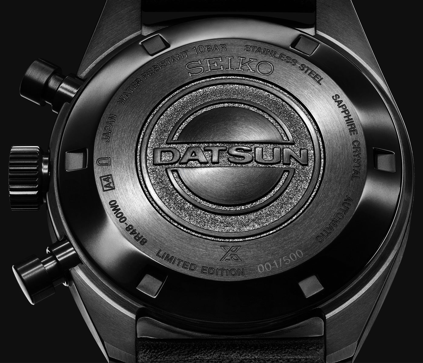 Seiko × Datsun case back detail