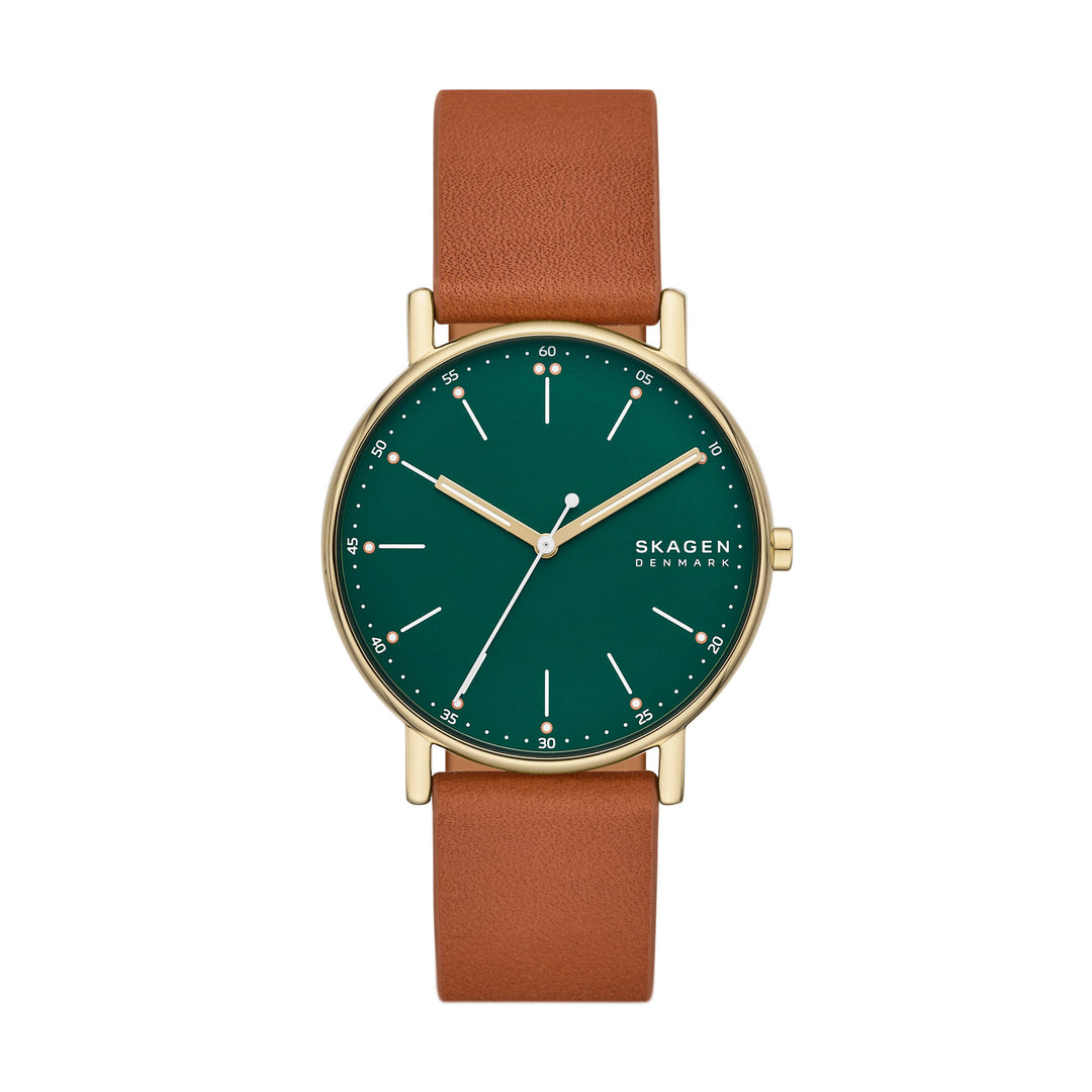 Skagen Signatur Gold Pro-Planet Leather Men's Watch