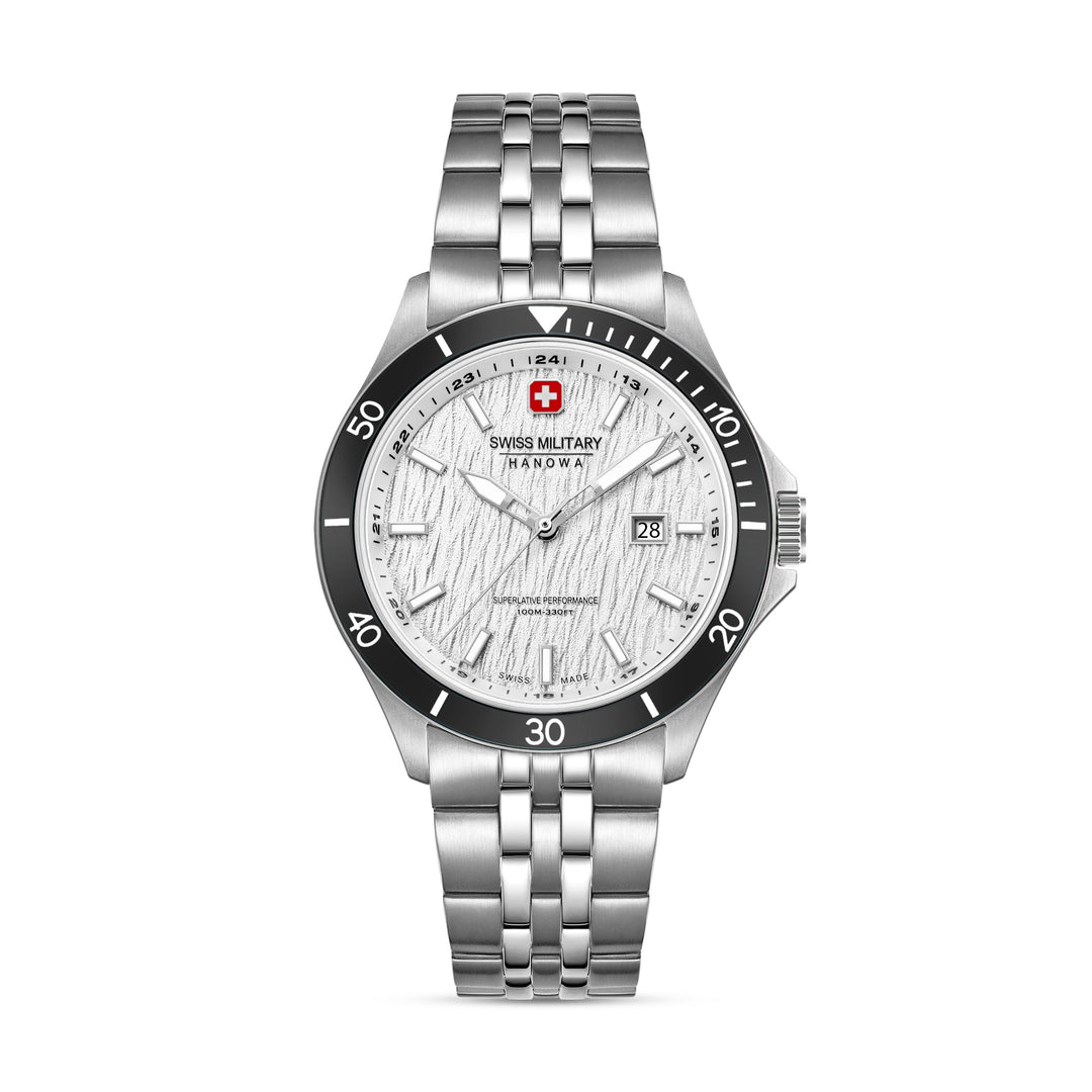 SWISS MILITARY HANOWA STAINLESS STEEEL CASE WHITE DIAL WATCH